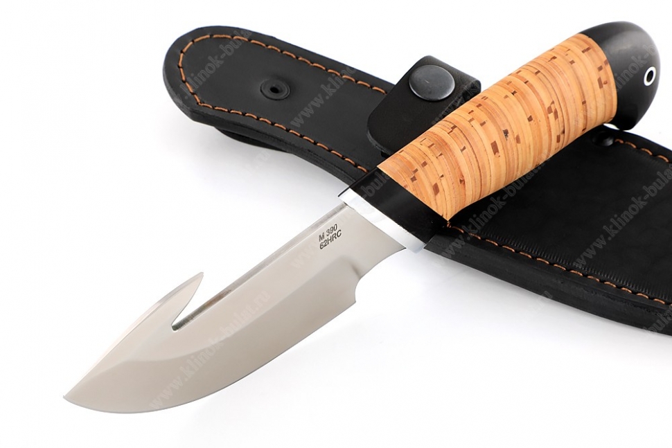 Нож Потрошитель (порошковая сталь M390, береста)