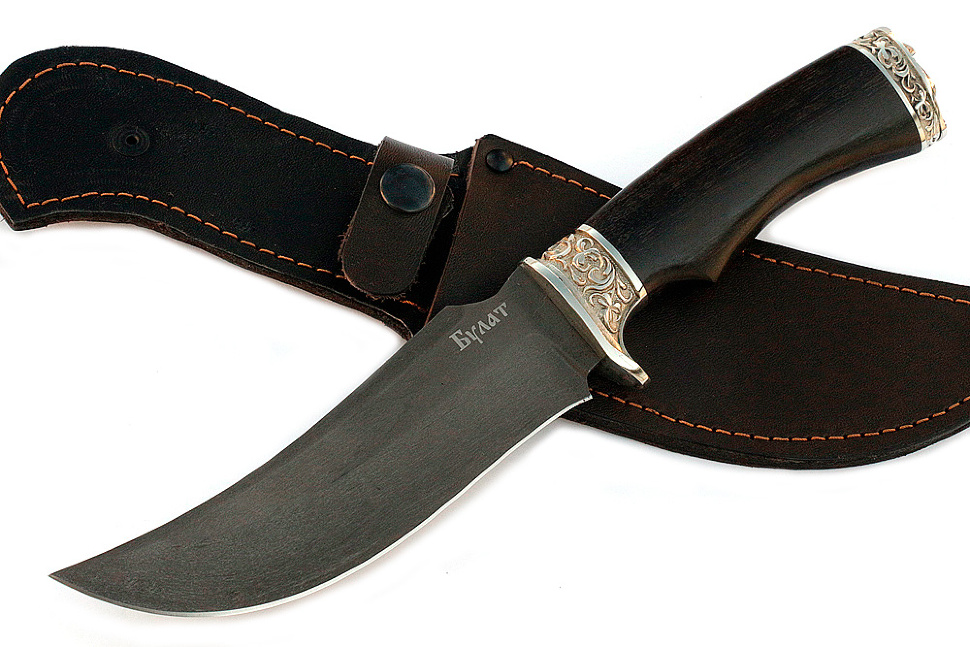 Нож Легион (булат, чёрный граб - мельхиор)