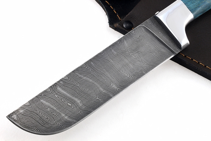 Нож Узбек (дамаск, стабилизированная карельская берёза) цельнометаллический