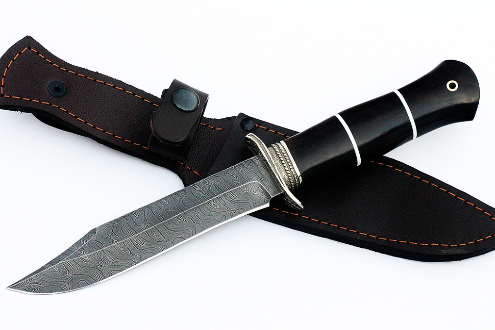 Нож Гладиатор (дамаск, чёрный граб)