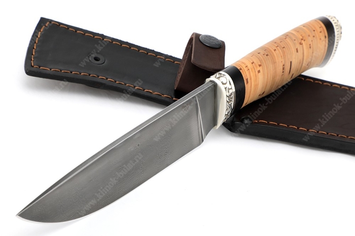 Нож Глухарь (Р18, береста - мельхиор)