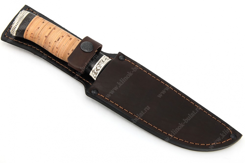 Нож Глухарь (Р18, береста - мельхиор)