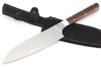Кухонный нож Сантоку большой кованая сталь 95x18 рукоять венге цельнометаллический