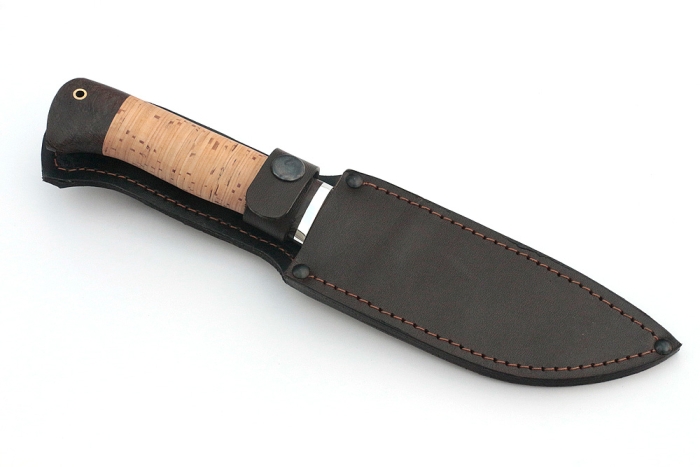 Нож Глухарь (дамаск, береста)