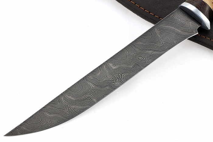 Нож Филейный большой (дамаск, береста)