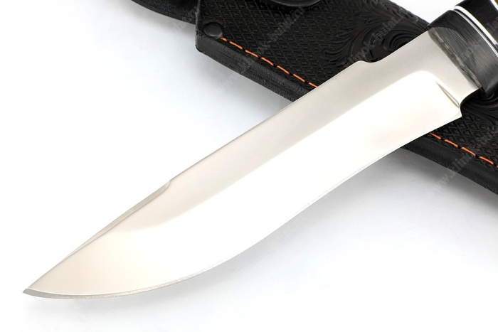 Нож Викинг (S390, больстер G10, рукоять айронвуд, чёрный граб) мозаичные пины