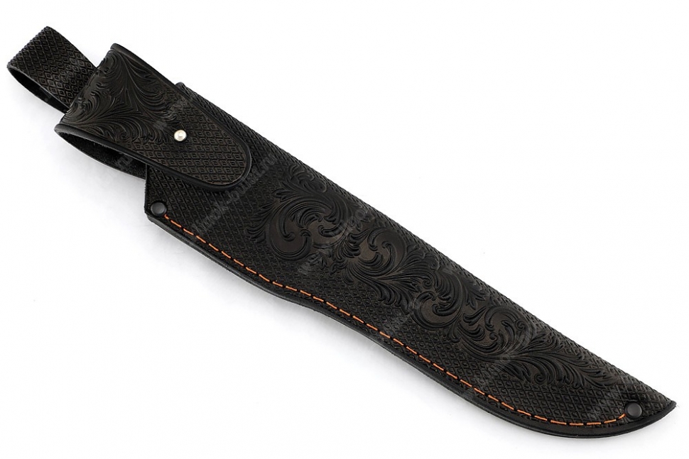 Нож Викинг (S390, больстер G10, рукоять айронвуд, чёрный граб) мозаичные пины