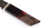 Нож Самурай (9ХС ламинированная дамаск с никелем, рукоять комбинированная шишка в акриле+кап клена) - Нож Самурай (9ХС ламинированная дамаск с никелем, рукоять комбинированная шишка в акриле+кап клена)