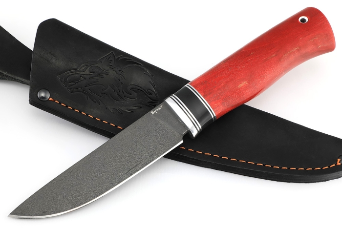 Нож Рысь (булат, карельская берёза стабилизированная)