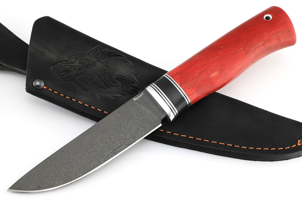 Нож Рысь (булат, карельская берёза стабилизированная)
