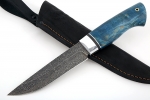 Нож Стрела (мозаичный дамаск с никелем, синяя стабилизированная карельская берёза) - Нож Стрела (мозаичный дамаск с никелем, синяя стабилизированная карельская берёза)