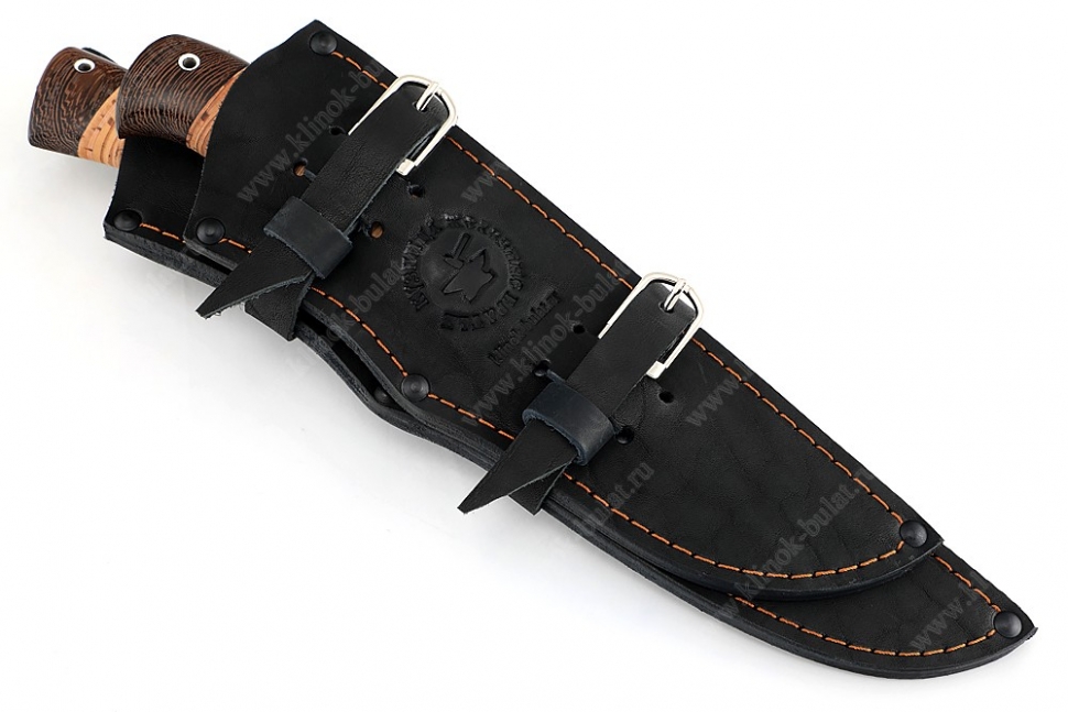 Рыболовная спарка - нож Филейный средний и нож Судак большой (х12МФ stone wash, береста)