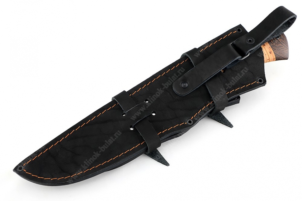 Рыболовная спарка - нож Филейный средний и нож Судак большой (х12МФ stone wash, береста)