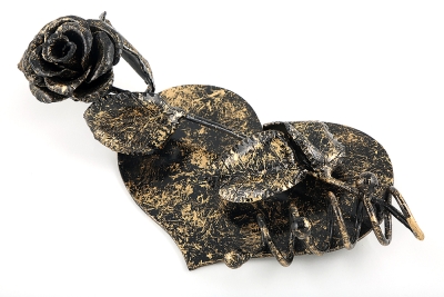 Кованая композиция Роза и сердце