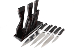 Набор кухонных ножей на подставке N690 G10 черная 5шт. - Набор кухонных ножей на подставке N690 G10 черная 5шт.