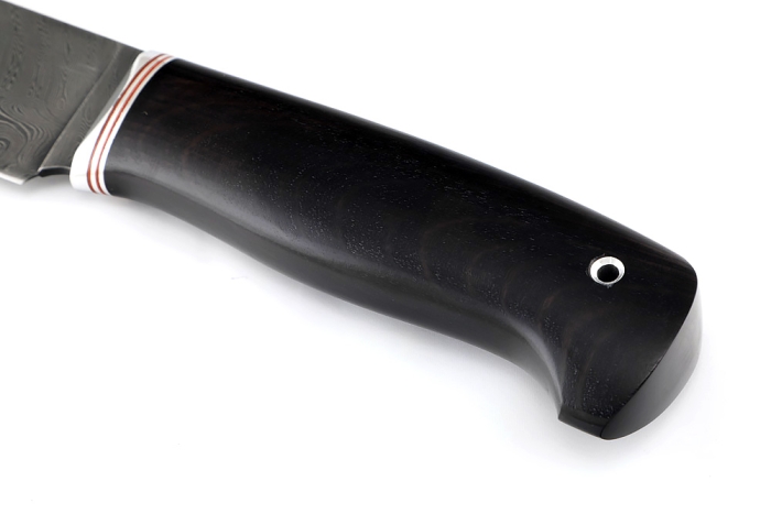 Нож Глухарь (дамаск, чёрный граб)