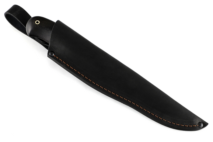 Нож Скорпион (булат, чёрный граб, гладкий мельхиор) всадной монтаж