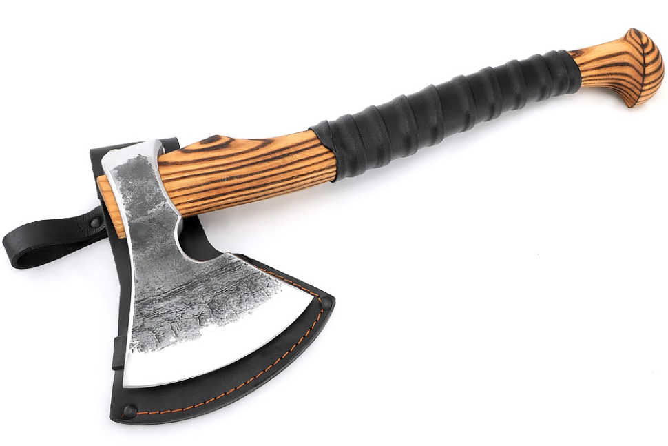 Топор Волжанин рукоять ясень+кожа