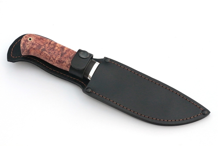 Нож Глухарь (дамаск, карельская берёза)