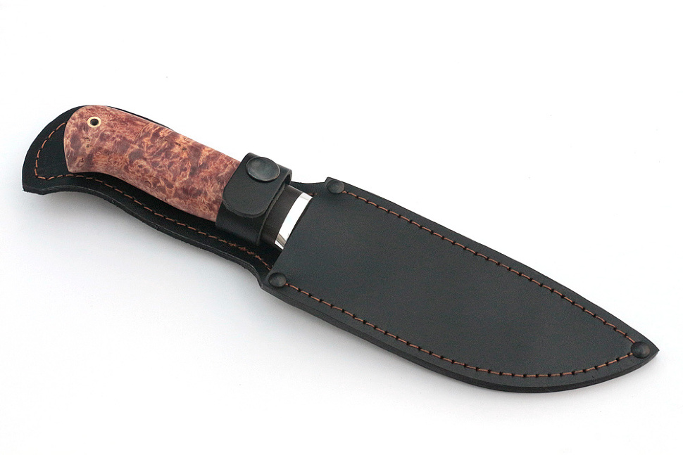Нож Глухарь (дамаск, карельская берёза)