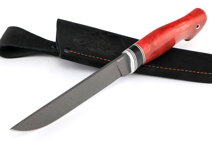 Нож Скорпион (булат, карельская берёза стабилизированная)