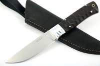 Нож Рысь (порошковая сталь ELMAX, рукоять чёрный граб обточенный под камень) цельнометаллический