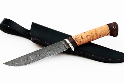 Нож Зубатка (дамаск, береста)