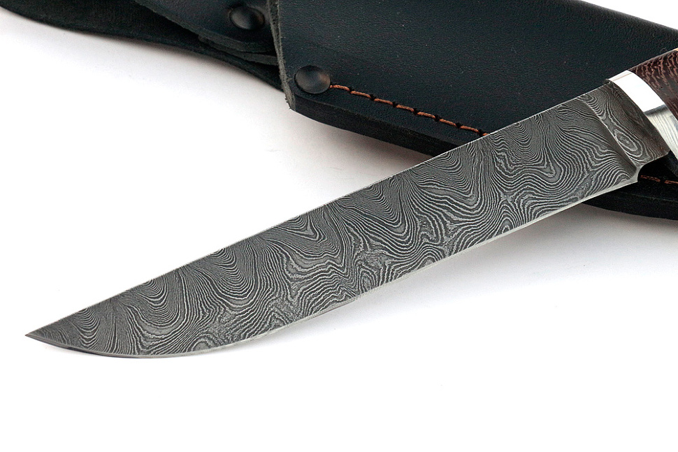 Нож Зубатка (дамаск, береста)