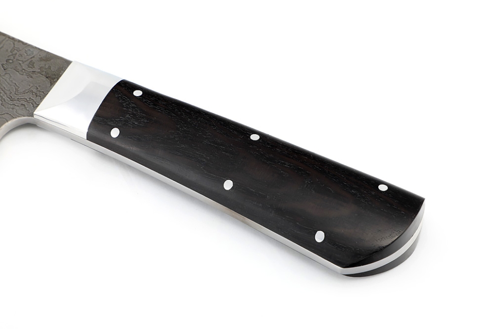 Кухонный Топорик сталь дамаск рукоять дюраль черный граб цельнометаллический