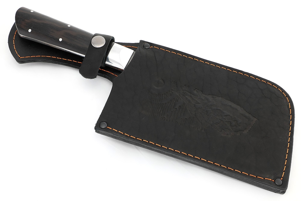 Кухонный Топорик сталь дамаск рукоять дюраль черный граб цельнометаллический