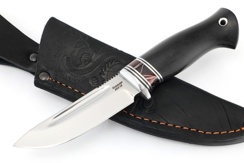 Нож Малыш (95Х18 рукоять вставка акрил коричневый, черный граб)
