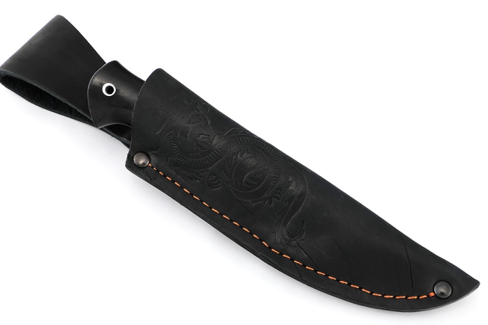 Нож Малыш (95Х18 рукоять вставка акрил коричневый, черный граб)