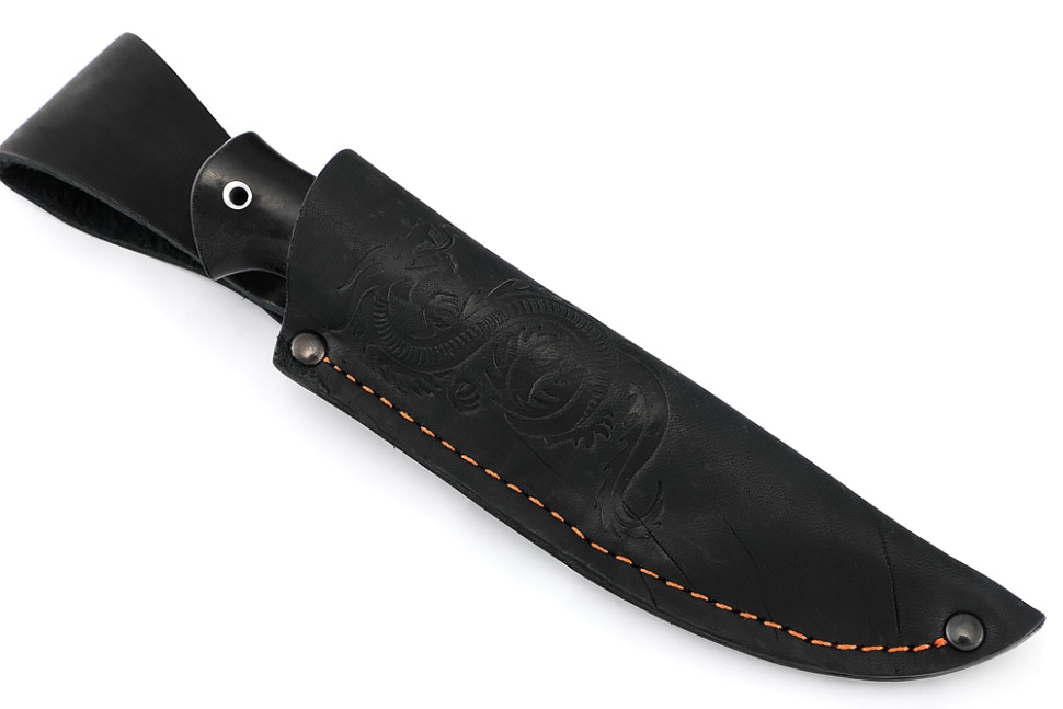 Нож Малыш (95Х18 рукоять вставка акрил коричневый, черный граб)