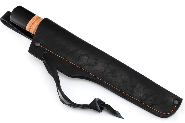 Нож Северный №4 (дамаск, кованый дол, береста)