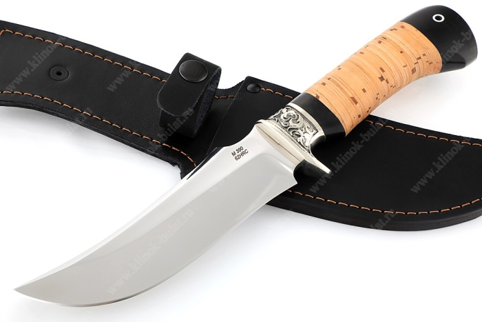 Нож Легион (порошковая сталь М390, береста, гарда мельхиор)