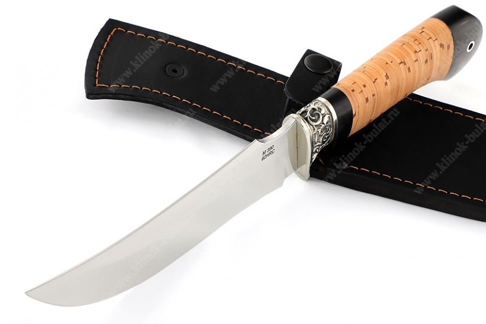Нож Легион (порошковая сталь М390, береста, гарда мельхиор)