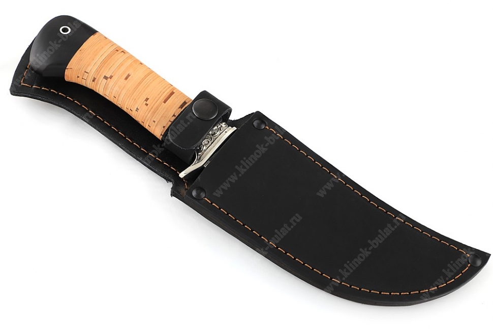 Нож Легион (порошковая сталь М390, береста, гарда мельхиор)