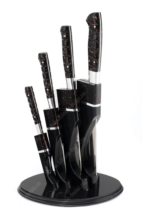 Набор кухонных ножей на подставке №1 (сталь 95х18, акрил)