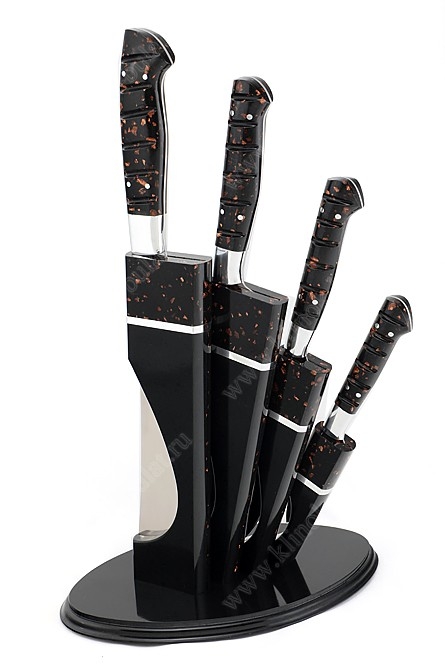 Набор кухонных ножей на подставке №1 (сталь 95х18, акрил)