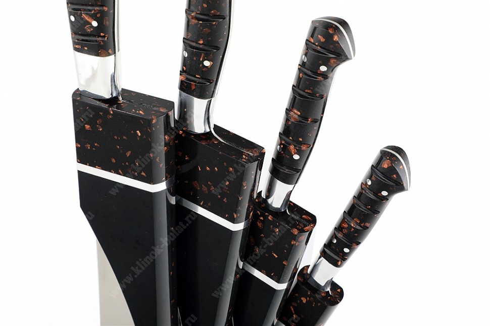 Набор кухонных ножей на подставке №1 (сталь 95х18, акрил)