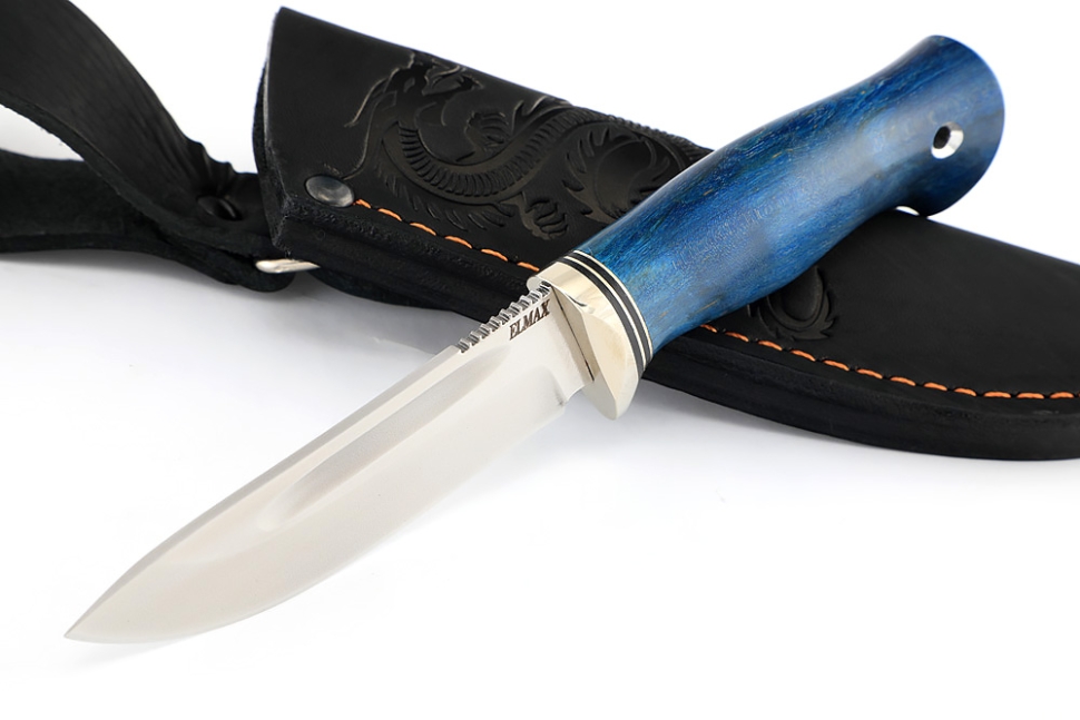 Нож Малыш (Elmax рукоять карельская береза синяя)