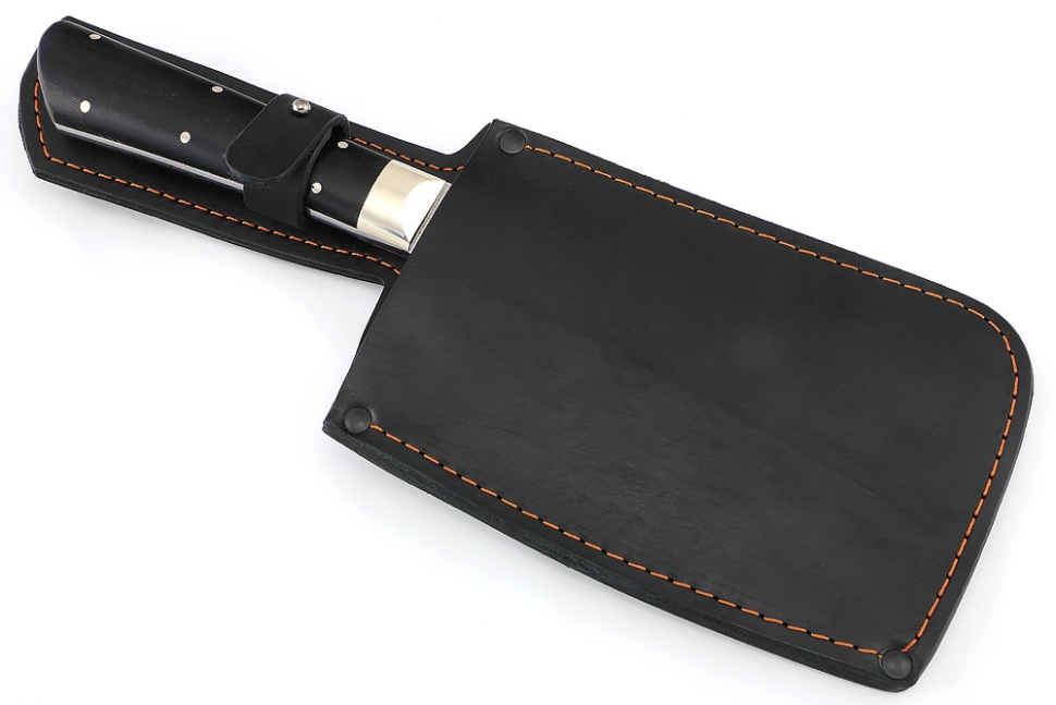 Кухонный Топорик сталь AUS8 рукоять микарта черная цельнометаллический