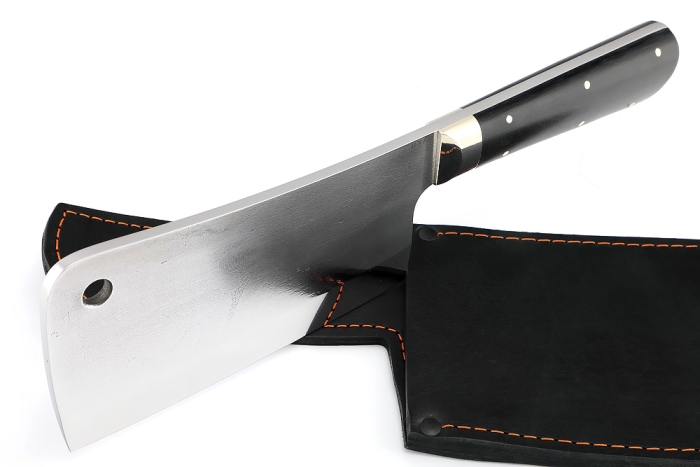 Кухонный Топорик сталь AUS8 рукоять микарта черная цельнометаллический
