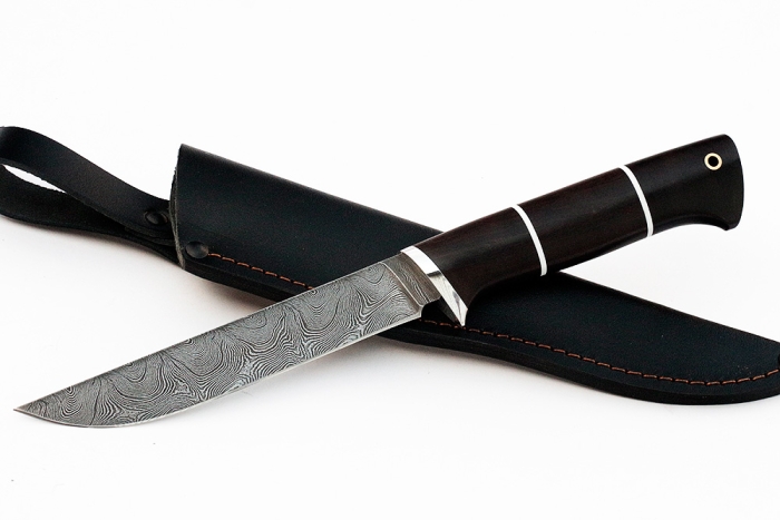 Нож Зубатка (дамаск, чёрный граб)