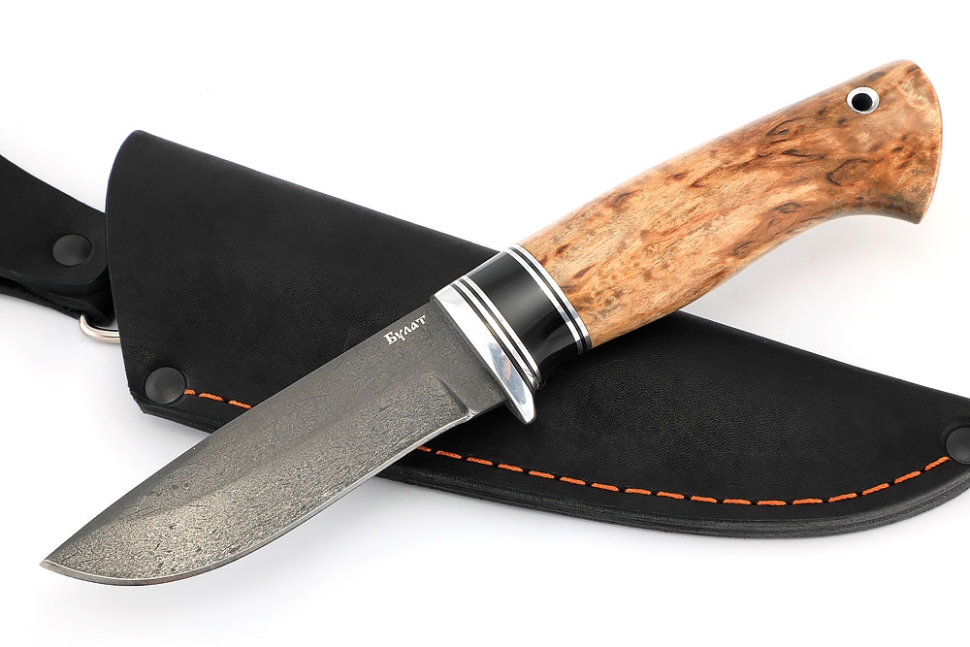 Нож Финт (булат, карельская берёза)