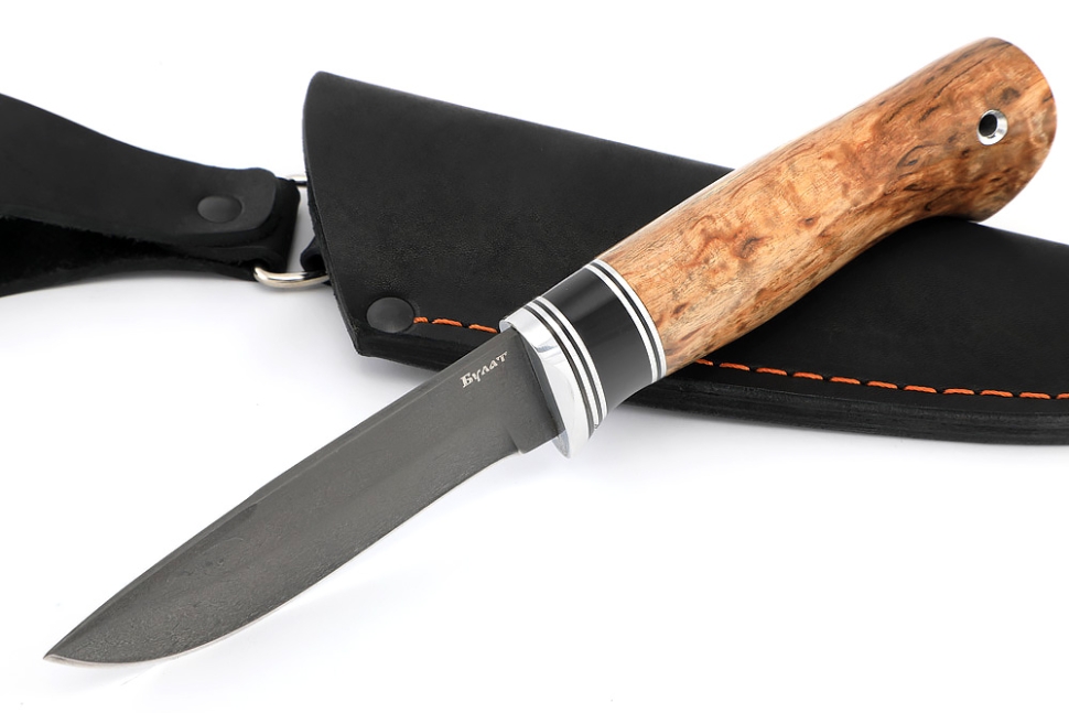 Нож Финт (булат, карельская берёза)