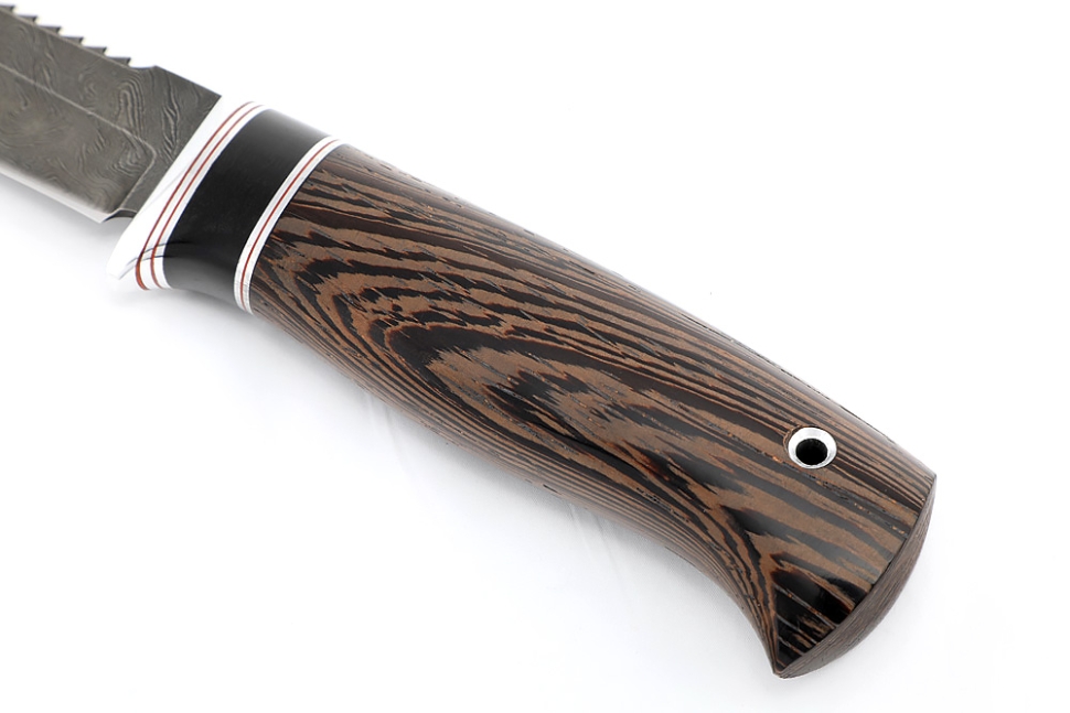 Нож Судак малый (дамаск, черный граб, венге)