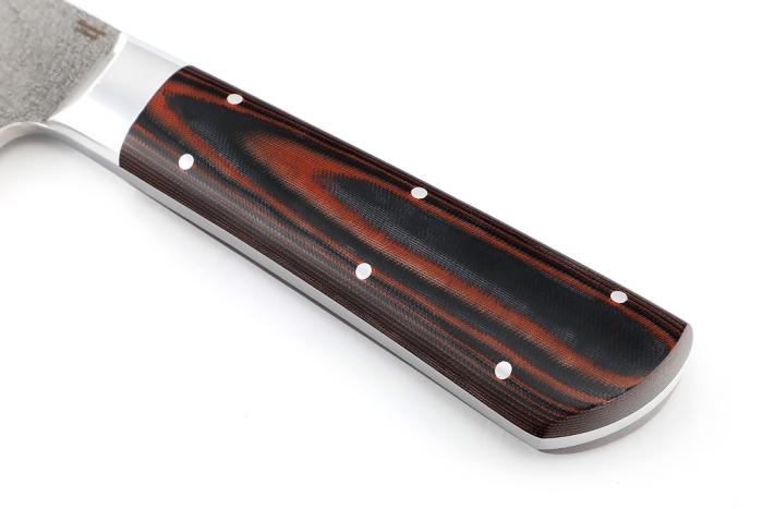 Кухонный Топорик сталь Х12МФ рукоять G10 красночерная, цельнометаллический