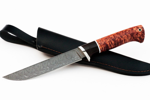 Нож Зубатка (дамаск, карельская берёза) 