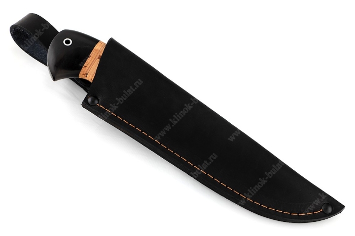 Нож Барсук (порошковая сталь M390, береста, гарда мельхиор)